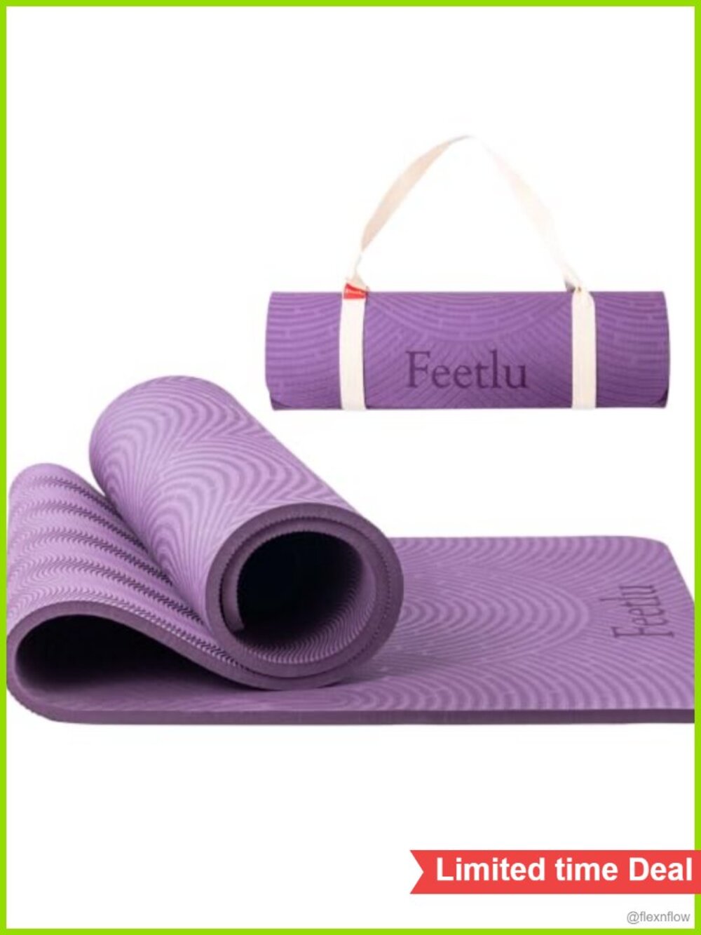 Cushioned Exercise Mat 74x26x12mm Non-Slip Yoga Pilates Mat